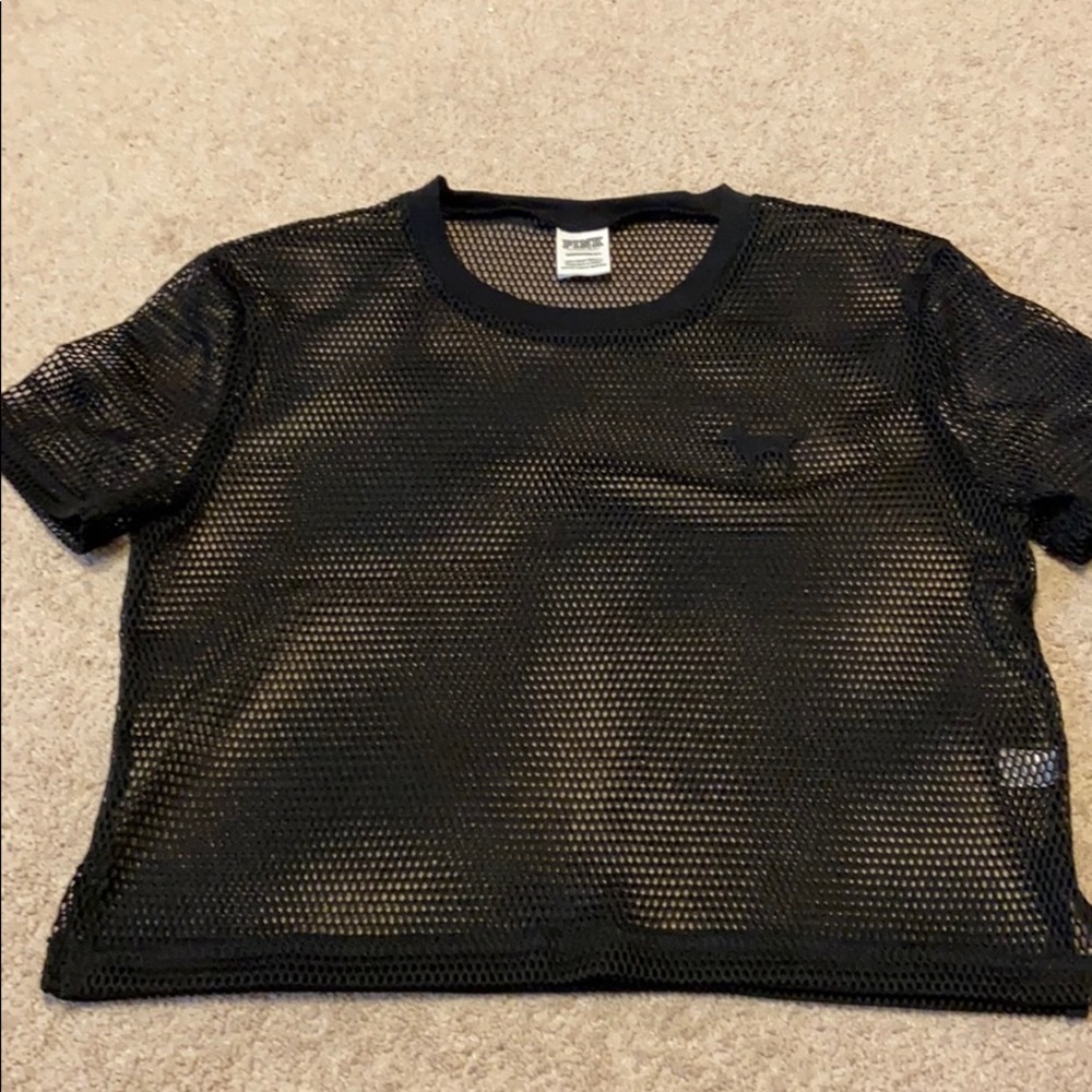 BRAND NEW! PINK Black Fishnet Tshirt.